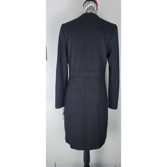 Nanette Lepore Womens Black Long Sleeve Ponte Shirtdress Size 8 Utility Chic NEW - Picture 8 of 14